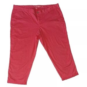 GAP Girlfriend Khaki Pants Capri Cropped Salmon Pink Women Size 18 Plus B22#3